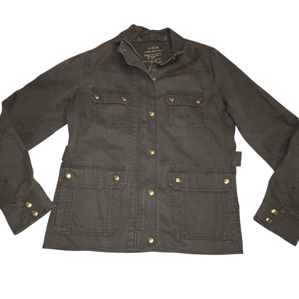 FLAW J.Crew Relaxed Boyfriend Field Jacket Cinched Waist Military Womens Small